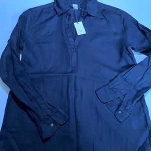 Gap Navy Long Sleeve Linen Top